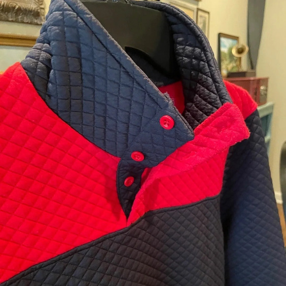 Zyia Active women’s quilted pullover sweatshirt oversized SZ S red black - Picture 4 of 8